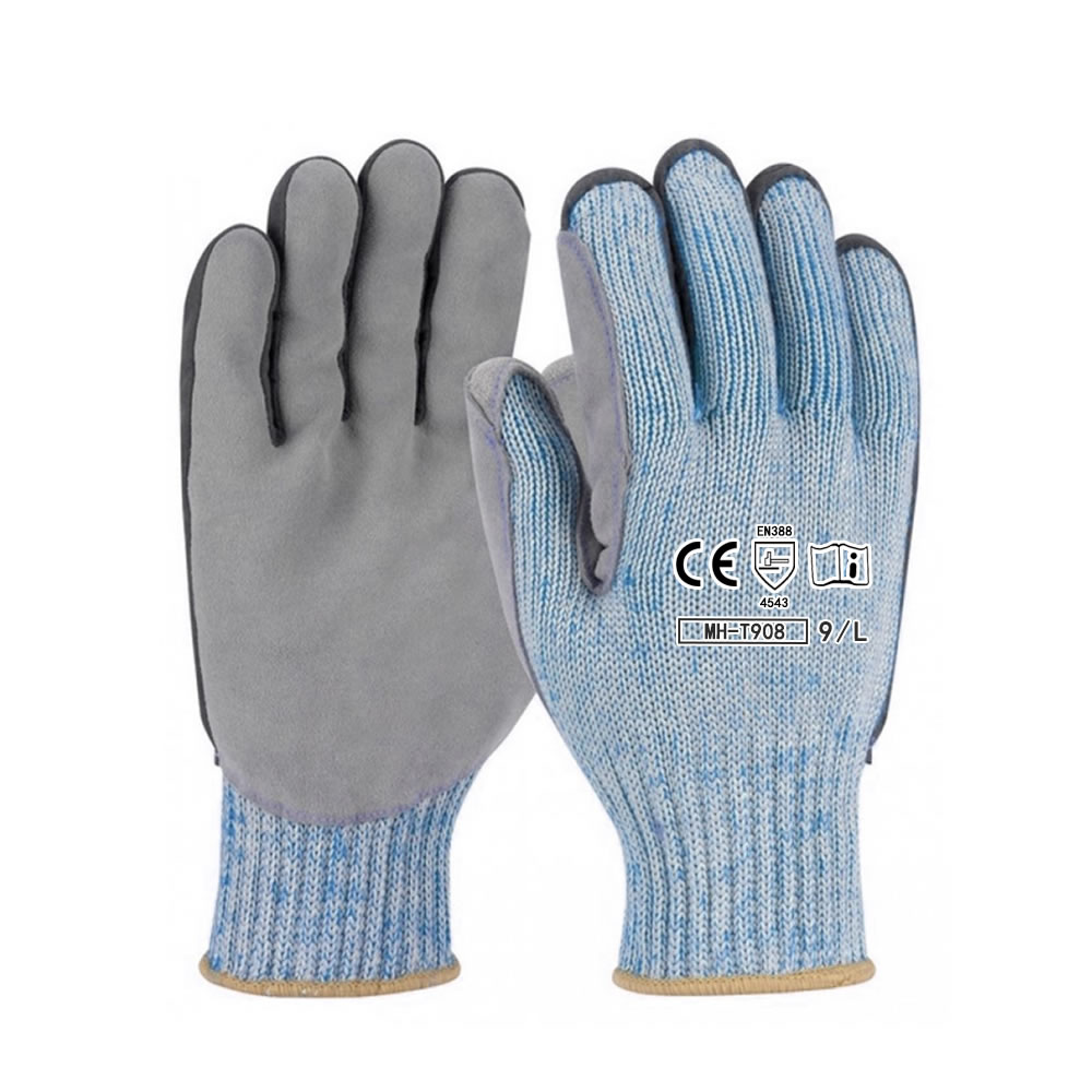 HPPE anti cutting leather gloves